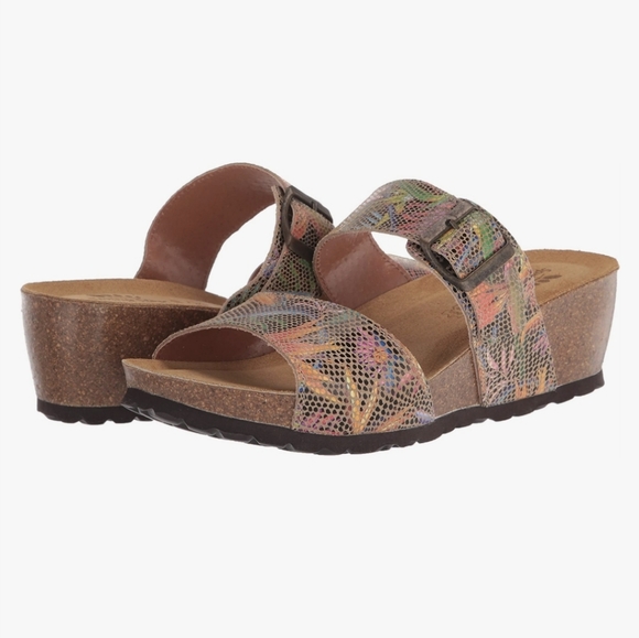 ‼️SOLD‼️🌟NIB🌟 Spring Step Barnabas Leather Slide, Beige Multi, Sz 6.5, EU 37 - Picture 2 of 13